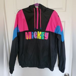 Mickey Mouse Men's Size SMALL Disney Anorak Rain Jacket Pullover Windbreaker